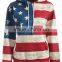Unisex Fashion USA American Flag Print Hooded Slim Pullover Hoodie Sweatshirt