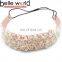 Chinese Handmade Imitation Pearl Wide Pink Headband for Adults