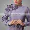 2017 High Quality Evening Party Clothing Purple Muslim Abaya Elegant Maxi Dress Dubai Arab Popular Applique Islamic Design