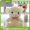 custom soft white plush teddy bear toys with color bow tie