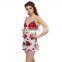 Lacy Floral Night Slip In Maroon
