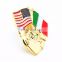Custom Cheap Metal Iron Zinc Ally Brass Flag Lapel Pins U.S.A Italy China Germany French