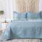 Lightweight 3 Pcs Full Size Solid Color Polyester Quilt Bedspread Set