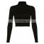 Wholesale Women's Round Neck Long Sleeve Sexy Backless Strapless Slim Crop Top T-shirt Women