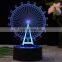 7 colors touched changed acrylic panel  3d led night light for decoration