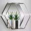 hot sale Hexagon Mirror Shelf Metal Wire Wall Shelf and mirror Home Decor Storage Floating shelf