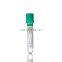 Disposable Non Vacuum Blood Collection Tube Sodium PET EDTA Green Cap Heparin Tube