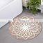 Non slip rounded cute printed microfiber bath mat water absorbent curved bath mat