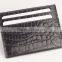luxury crocodile skin leather 2-slot credit card holder card sleeve card case