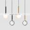 Modern Design Round Circle Shape Gold Body Crystal Lighting Bar LED Decorative Pendant Lamp For Hotel