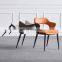 Modern nordic living room chairs metal plastic dining chairs leather restaurant hotel chairs DC111