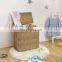 Super capacity folding hand-woven plastic rattan clothing storage basket storage box bin