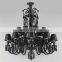 Modern Custom Hotel Stairs Wedding Decor Black Crystal Large Pendant Lights High Ceiling Luxury Chandeliers