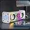 V8 Transparente Bluetooth-Lautsprecher mit RGB-Licht, drahtloser Outdoor-Sport-Bluetooth-Audio-TWS-Subwoofer-Lautsprecher - Schwarz