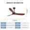 52Inch Indoor Decorative Living Room Remote Control Modern Ceiling Fan