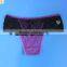 OEM Undergarment Supply Purple Eyelash Lace Fabric Tanga