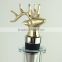 Gold Finish Zince Alloy Deer Wine Stopper Stag Head Wine Accessories