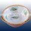 wholesale ceramic porcelain7.5" round fruit plate with green leaf decal