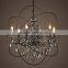 Classical Vintage Round Restaurant Chandeliers Lighting Orb Crystal Chandelier LED Pendant Hanging Light CZ2518B/6A
