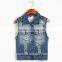 Guangzhou OEM supplier blue short sleeve ripped ladies jeans top design                        
                                                Quality Choice