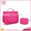 Round Shape Popular Quality Glossy PVC Cosmetic Bag with Pink Color