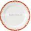 Colorful egde glazed white porcelain soup dinshes and plates