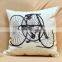 Modern Style Customize Black and Whrite Sketch Printed Linen Cushion Cover