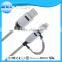 2016 mfi 2 in 1 cable with Luxury Zinc alloy connector for all smartphones