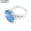 beautiful Synthetic opal gemstones ring 925 silver ring