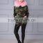 Factory make baby pink real fox fur Thicken parka,customized faux fur spring ladies casual wear                        
                                                                                Supplier's Choice