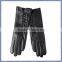 Ladies Black Long Leather Touch Screen Gloves