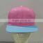 2015 new fashion blank contrast color flat brim snapback hat