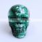 factory bulk natural stone green malachite delicate carven craft crystal skull