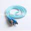 Best selling high quality novelty led smile usb data cable,usb charger cable