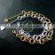 18cm silver plated brass faceted circle round oval link fashion DIY bracelet supplies 1900064