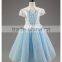 Chiffon Cosplay Princess Dress Baby Girls Festival Cosplay Costume Blue Cloak Dress for Winter Party Snow Queen Costume Clothes