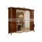 Elegant European Style Brown And Golden Hand Carved Solid Wood Dresser And Mirror(MOQ=1 SET)