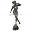 Garden metal fountain sculpture bronze boy playing flute statue for sale