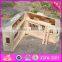 2016 new design children miniature toys wooden toy horse stable W06A166