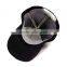 Hat Factory Six Page Black Cap Horn Domineering 3D Embroidered Features