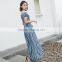 Maxnegio beach wear striped maxi gril casual dress