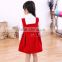 Christmas red flower baby girl vest dress new style baby girl wool dress for 2-6years old