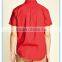Classic cotton blend man shirts two pockets short sleeve red shirts