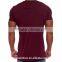 Hot Sale Fashion Streetwear Oxblood Cotton Elastane Fishtail Shirt Mucle Fit Longline Short Sleeve t Shirt With Side Split