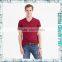 Man's Custom Fitting Wine Dyed Plain V Neck T Shirts