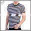 Men's round neck stripe T-shirt wholrsale price factory directly