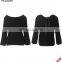 Women Rosette Korea Designs Black Knit Pullover Sweater Top