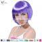 Styler Brand women 10 inch bob hair wig Christmas makeup short straight purple wig