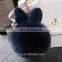 Fluffy pom pom keyring artificial fur rabbit ear fur ball keychain