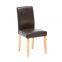 Best Seller Solid Wood Dining Chair faux leather in black